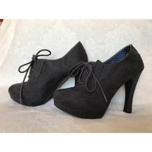 Grey bootie heels